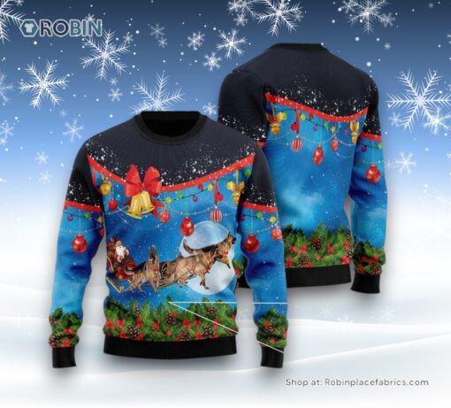 German Shepherd Sleigh Ugly Christmas Sweater