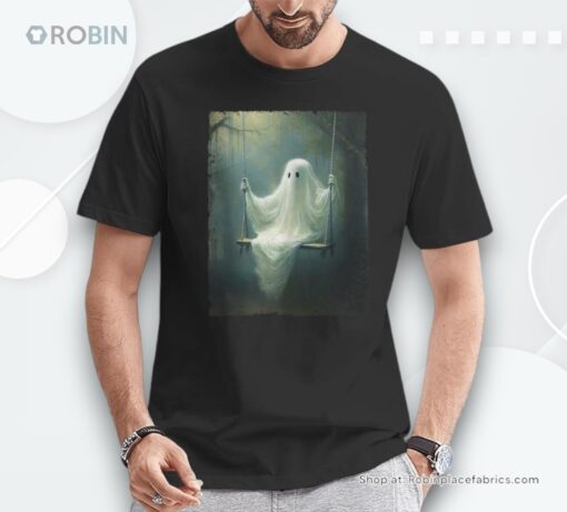 Ghost On The Swing Spooky Gothic Dark Academia Halloween Shirt