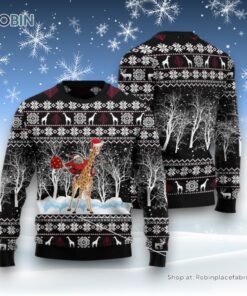 Giraffe And Santa Ugly Christmas Sweater