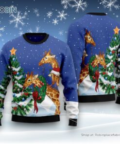 Giraffe Family Xmas Ugly Christmas Sweatshirt, Sweater