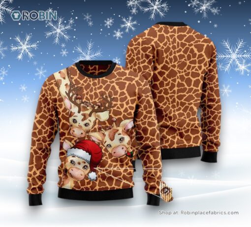 Giraffe Funny Ugly Christmas Sweatshirt, Sweater