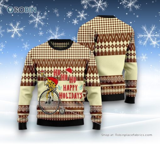 Giraffe Happy Holidays Ugly Christmas Sweatshirt, Sweater
