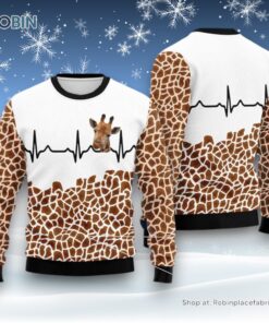 Giraffe Heart Ugly Christmas Sweater Giraffe Heart Ugly Christmas Sweater