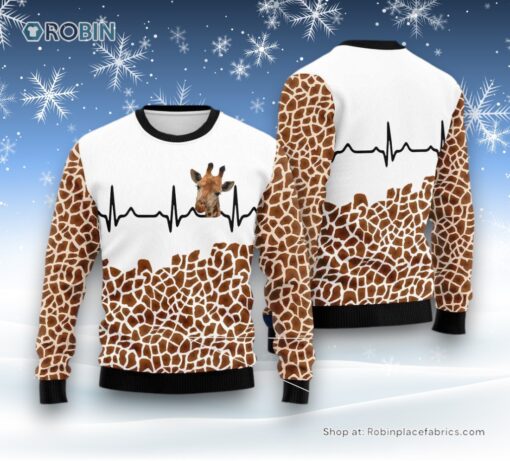 Giraffe Heart Ugly Christmas Sweater
