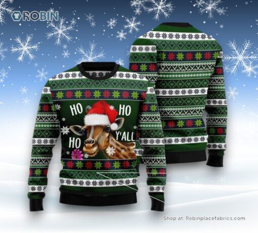 Giraffe Hohoho Y’All Ugly Christmas Sweater