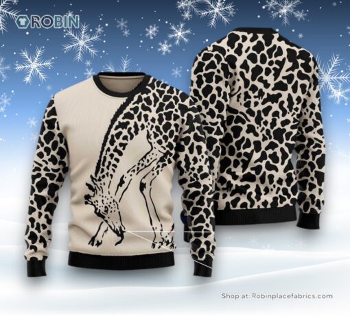 Giraffe Pattern Ugly Christmas Sweater