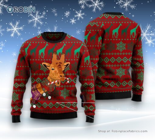 Giraffe Winter Ugly Christmas Sweater