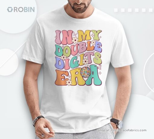 Girl In My Double Digits Era Retro 10 Year Old 10Th Birthday Shirt