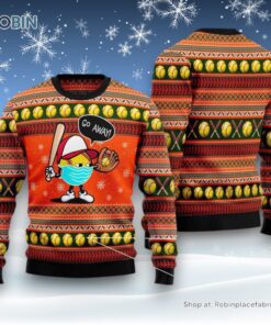 Go Away Softball Ugly Christmas Sweater