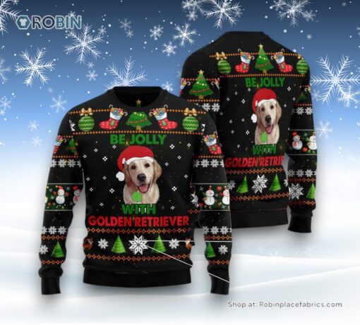 Golden Retriever Be Jolly Ugly Christmas Sweatshirt, Sweater