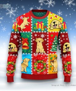Golden Retriever Dog Lovers Christmas Wishes All Over Sweater, Christmas Gift For Dog Love
