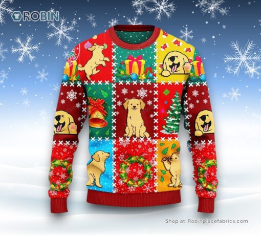 Golden Retriever Dog Lovers Christmas Wishes All Over Sweater, Christmas Gift For Dog Love