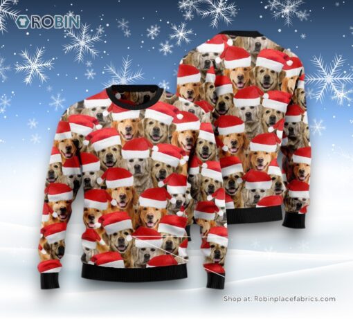 Golden Retriever Group Awesome Ugly Christmas Sweater