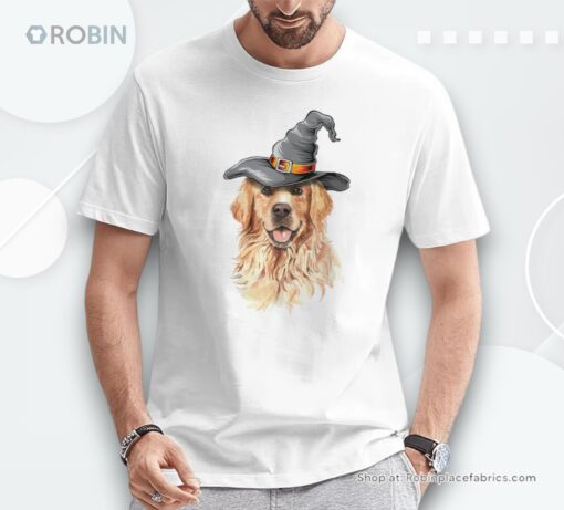 Golden Retriever Halloween Costumes Dog Lover Witch Hat Shirt