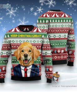 Golden Retriever Keep Christmas Great Ugly Christmas Sweater