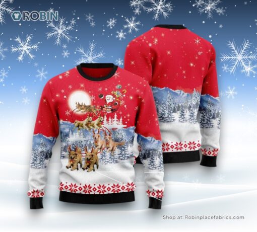 Golden Retriever Santa Claus Ugly Christmas Sweater