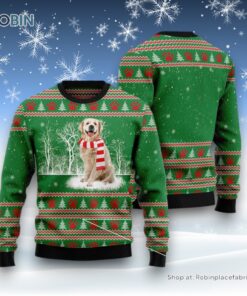 Golden Retriever Winter Ugly Christmas Sweater