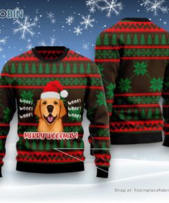 Golden Retriever Woofmas Ugly Christmas Sweatshirt, Sweater