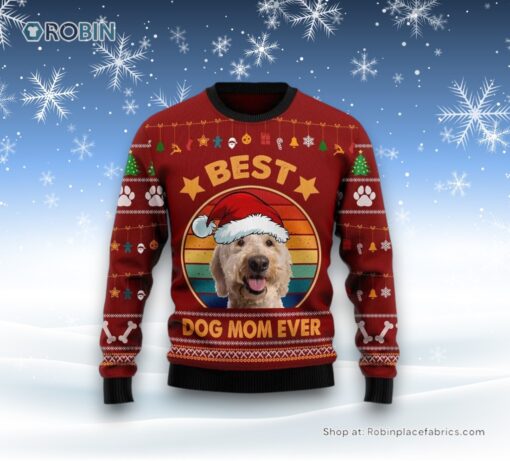 Goldendoodle Best Dog Mom Ever Ugly Christmas Sweater, Christmas Gift For Dog Love