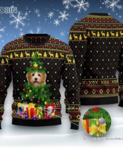 Goldendoodle Pine Ugly Christmas Sweatshirt, Sweater