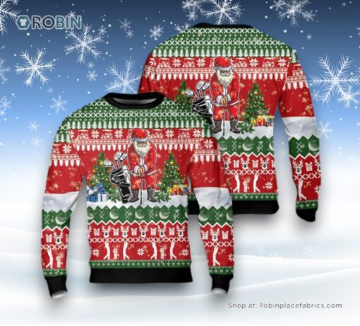 Golf Santa Ugly Christmas Sweater For Men And Women, Christmas Gift