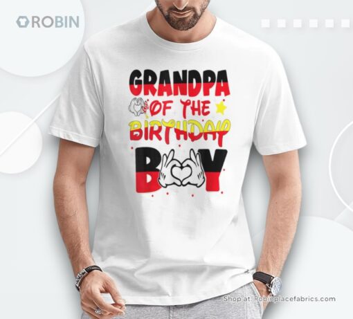 Grandpa Of The Birthday Boy Mouse Family Matching Shirt