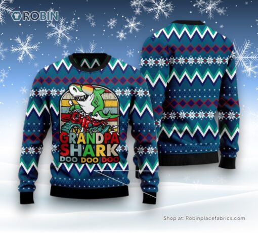 Grandpa Shark Dododo Ugly Christmas Sweater