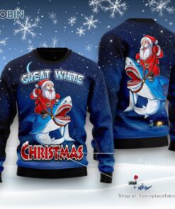 Great White Christmas Shark Ugly Christmas Sweater