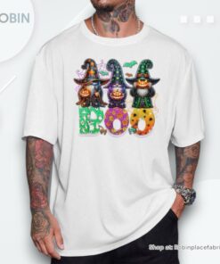 Groovy Boo Gnomes Jack O Lantern Spooky Halloween Women Shirt