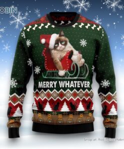 Grumpy Cat Ugly Christmas Sweater, Christmas Gift For Cat Love