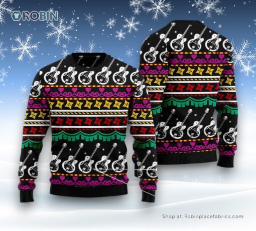 Guitar Christmas Ugly Christmas Sweatshirt, Sweater