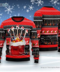 Guitar Xmas Gift Bag Ugly Christmas Sweater