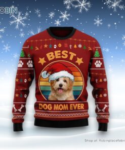 Havanese Best Dog Mom Ever Ugly Christmas Sweatshirt, Sweater, Christmas Gift For Dog Love