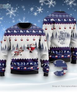 Have An Ice Day Santa Claus And Reindeer Speed Skating Ugly Christmas Sweatshirt, Sweater For Men And Women, Christmas Gift
