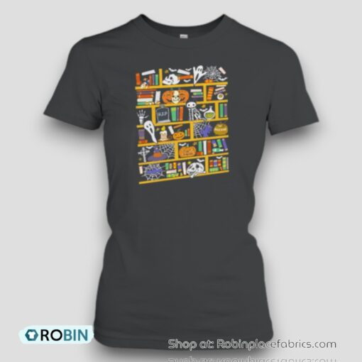 Halloween Bookshelf Teacher Unisex Shirt