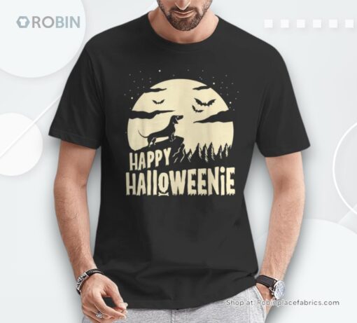 Halloween Dachshund Costume Dog Weiner Dog Moon Halloweenie Shirt