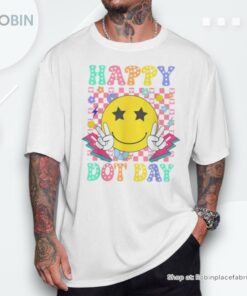 Happy Dot Day 2024 Colorful Polka Dot Smile Face Teacher Kid Shirt