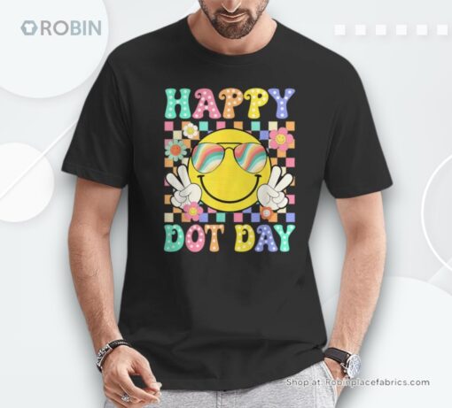 Happy Dot Day 2024 Colorful Smile Face Polka Dot Teacher Kid Shirt