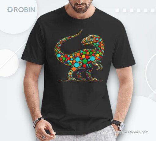 Happy Dot Day Colorful Polka Dot Dinosaur Boys Shirt