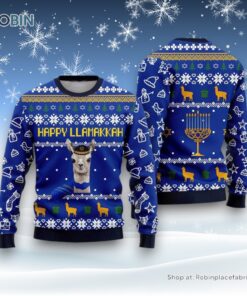 Happy Llamakkah Ugly Christmas Sweater For Men And Women, Farm Ugly Sweater