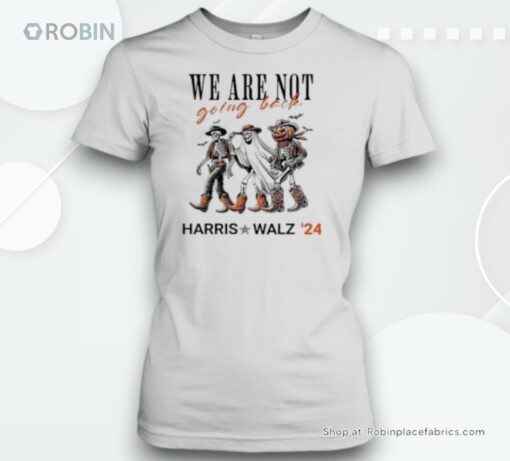 Harris Walz 2024 Halloween Skeleton We Are Not Going Back Unisex Shirt