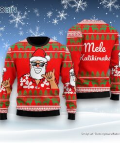 Hawaii Santa Claus Funny Ugly Christmas Sweatshirt, Sweater For Men And Women, Christmas Gift