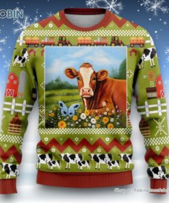 Hereford Cows Christmas Ugly Christmas Sweatshirt, Sweaters For Men Women, Christmas Gift, Farmers Sweater