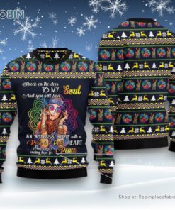 Hippie Girl Ugly Christmas Sweatshirt, Sweater