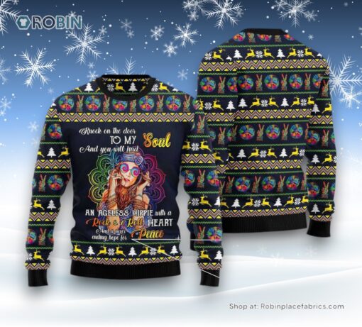 Hippie Girl Ugly Christmas Sweatshirt, Sweater