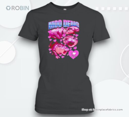 Hippo Moo Deng I Love You Retro Unisex Shirt