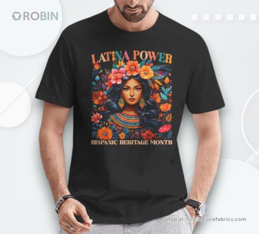 Hispanic Heritage Latina Power Flowers Girls Shirt
