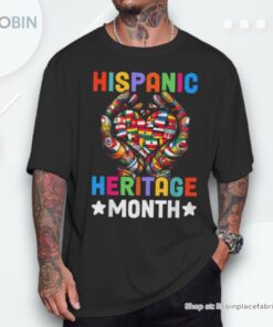 Hispanic Heritage Month Latino Countries Hands Heart Flags Shirt
