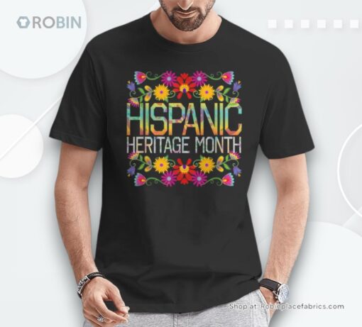 Hispanic Heritage Month National Latino Pretty Flower Flags Shirt
