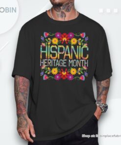 Hispanic Heritage Month National Latino Pretty Flower Flags Shirt